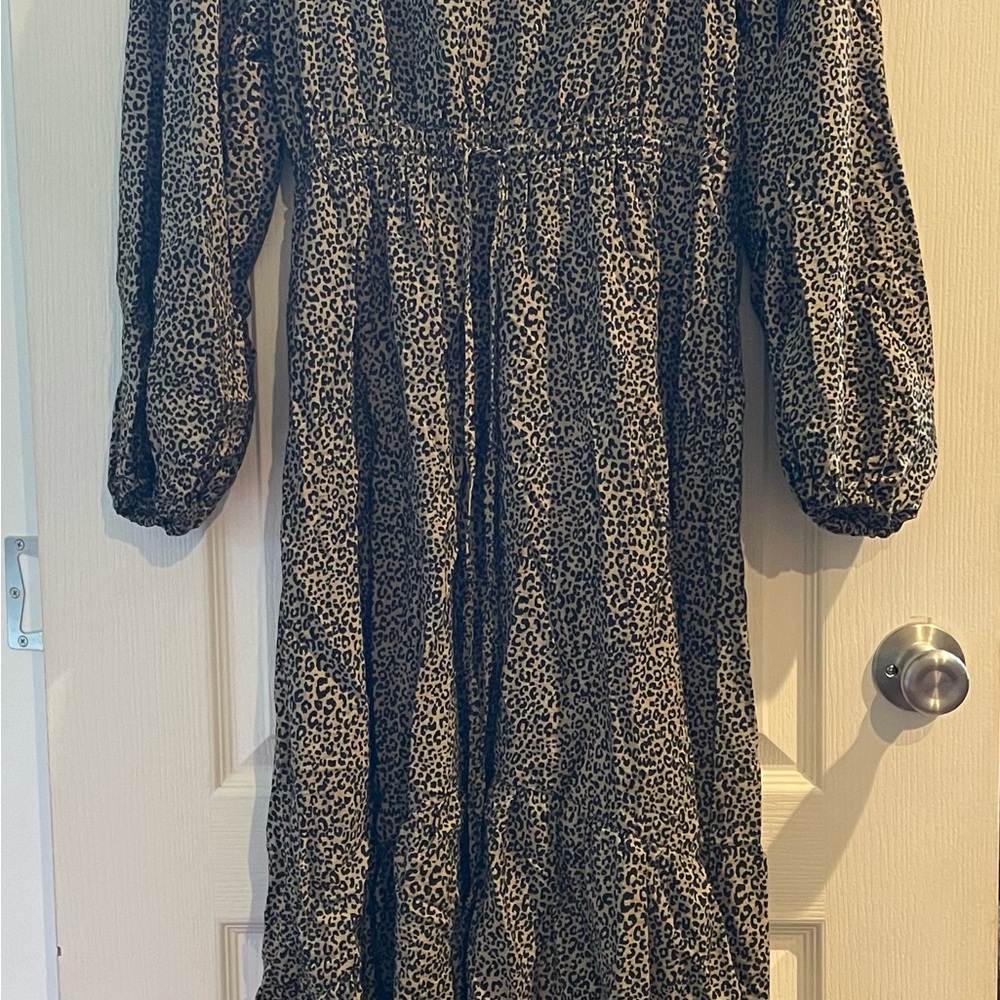 A New Day Black and Gold Long Sleeve Sundress